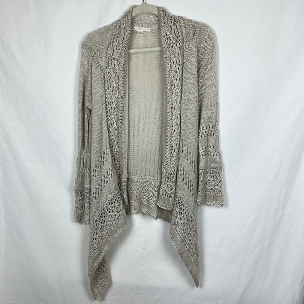 Boston Proper knitted cream waterfall sweater, size S